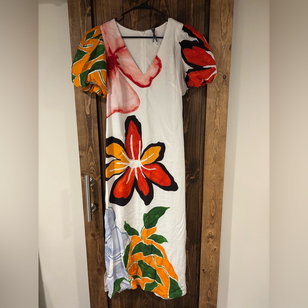 Anthropologie statement maxi dress with puff sleeves. Like new! - Picture 2 of 9